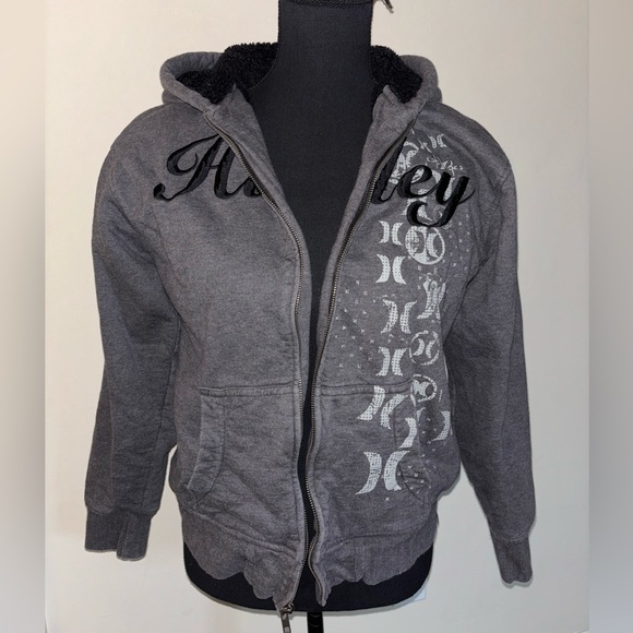 Vintage Hurley Fur lined Hoodie UNISEX - Picture 3 of 3